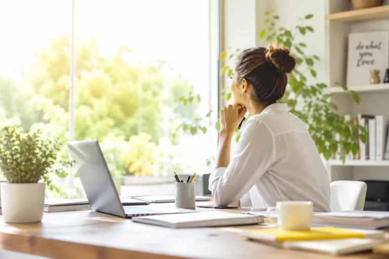 Personne réfléchissant à son avenir professionnel lors d'un bilan de compétences et d'un accompagnement en coaching à Haguenau.