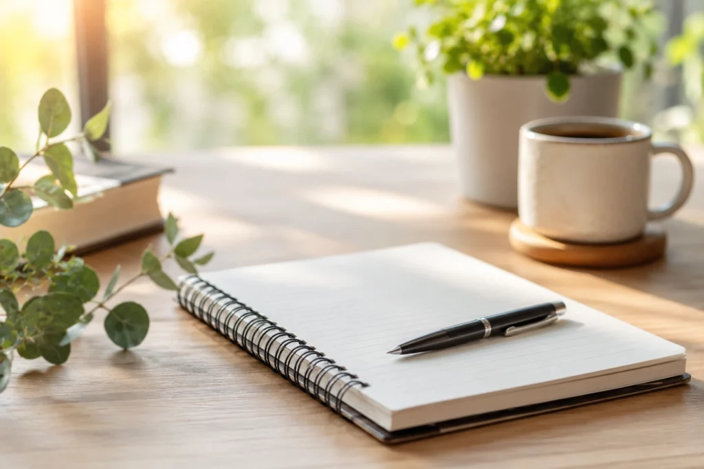 Cahier de travail utilisé pendant un bilan de compétences pour explorer ses compétences, ses motivations et construire un projet professionnel.